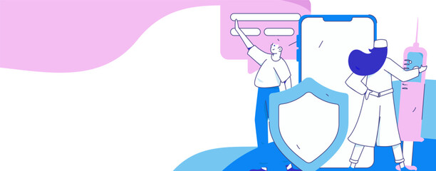 Doctor examines patient flat vector concept operation hand drawn illustration

