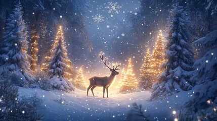 Chirstmas with reindeer concept