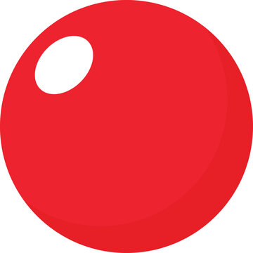 Clow red nose vector. Red ball isolated on white background