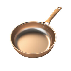 Copper Frying Pan Isolated on PNG Transparent Background