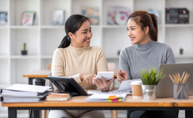 Business Documents, Auditor two businesswomen checking searching document legal prepare paperwork or report for analysis TAX time,accountant Documents data contract partner deal in workplace office