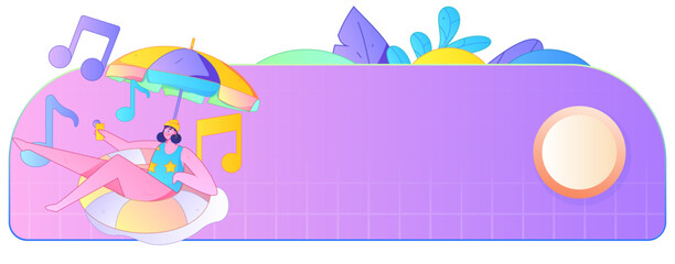 Music characters scene flat vector concept operation illustration

