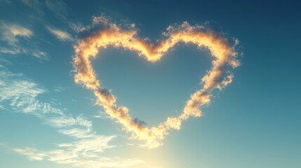 Heart Shaped Cloud at Sunset