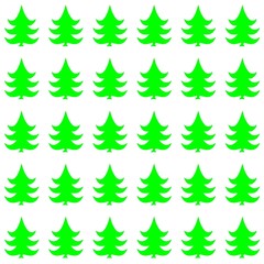 Repeating pattern of Christmas tree on white background