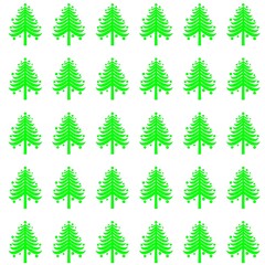 Repeating pattern of Christmas tree on white background