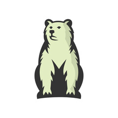 Simple Logo Bear monochrome isolated on white background