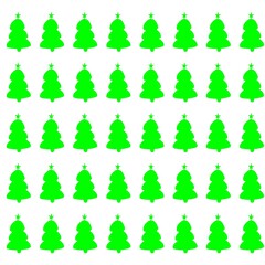Repeating pattern of Christmas tree on white background