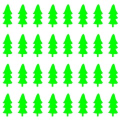 Repeating pattern of Christmas tree on white background