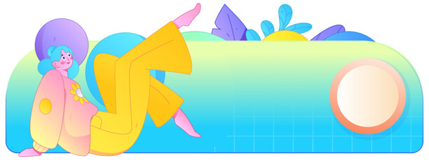 Practicing yoga, physical and mental health, flat vector character concept, operation hand drawn illustration
