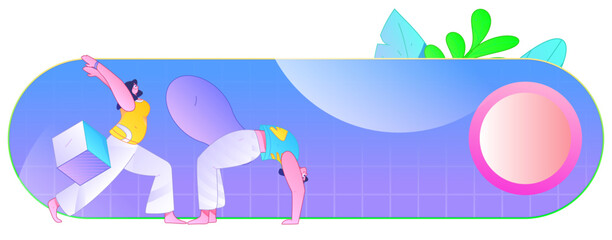 Practicing yoga, physical and mental health, flat vector character concept, operation hand drawn illustration
