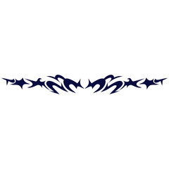 Neo Tribal Tattoo Border Element. Vector Illustration on White Background