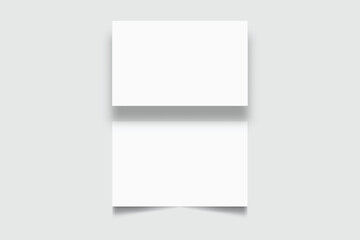 Blank realistic business card, gift card or credit card with shadow. Mockup empty design for presentation branding, corporate identity, ads, invitation card, stationery, document, voucher. Vector
