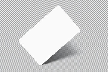 Rounded corners business card, gift card or credit card on transparent. Mockup empty design for presentation branding, corporate identity, ads, invitation card, stationery, document, voucher. Vector
