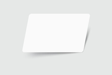 Rounded corners business card, gift card or credit card with shadow. Mockup empty design for presentation branding, corporate identity, ads, invitation card, stationery, document, voucher. Vector
