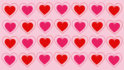 pink and red heart shaped pattern background 