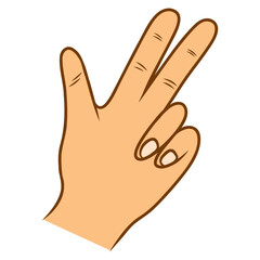 three fingers hand illustration