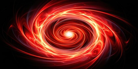 Vibrant red energy swirl on black background, energy, swirl, motion, abstract, vibrant, red, dynamic, flow, power, design