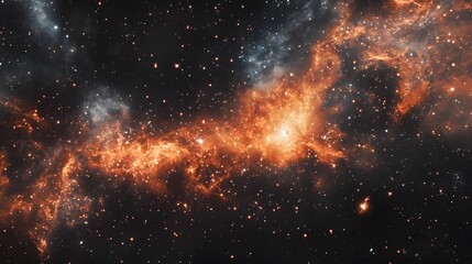Fototapeta premium Cosmic Nebula Displays Orange And White Hues
