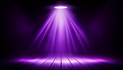 Fototapeta premium purple spotlight lighting on black background, effects sunlight