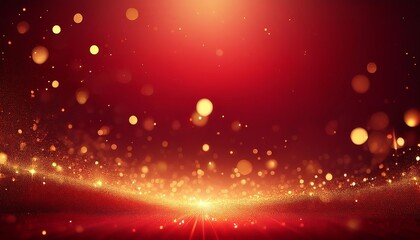 Obraz premium red glow with gold particle abstract bokeh background