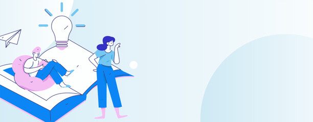 Character reading quietly vector concept operation hand drawn illustration
