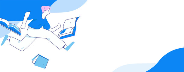 Character reading quietly vector concept operation hand drawn illustration
