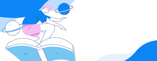 Character reading quietly vector concept operation hand drawn illustration
