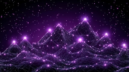 Futuristic smart city design with a digital wireframe cityscape and glowing lights offering a clean and modern backdrop for tech business and innovation concepts