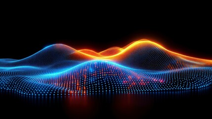 Abstract 3D background featuring interweaving colored lines and dots symbolizing network connections and data exchange perfect for technology and digital innovation themes
