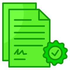 Document Approval  Icon Element For Design