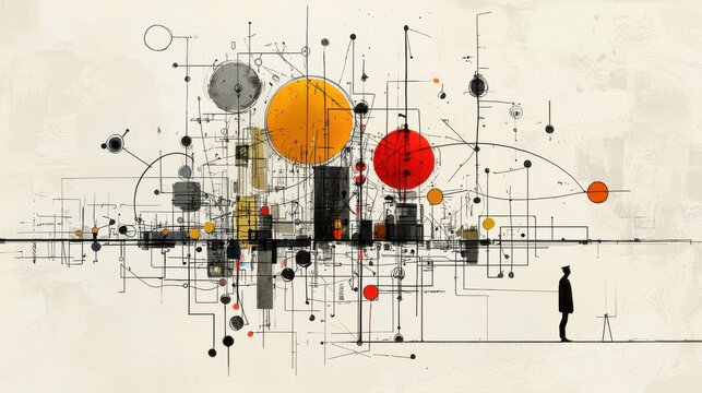 Visualizing startup evolution a minimalist approach to business growth in urban environments through abstract art