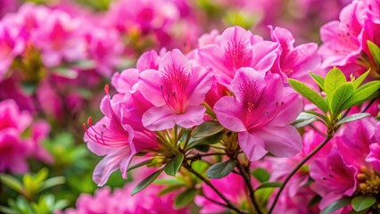 Fototapeta premium Beautiful pink azalea rhododendron in full bloom , flowers, spring, garden, botanical, vibrant, colorful, petals, nature