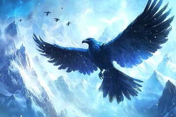 Thunderous Might: The Thunderbird's Storm Over Mountains