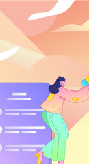 Personnel doing job interview flat vector concept operation hand drawn illustration
