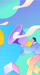 Personnel doing job interview flat vector concept operation hand drawn illustration
