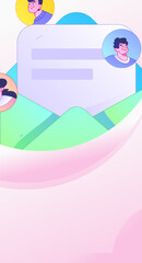 Personnel doing job interview flat vector concept operation hand drawn illustration
