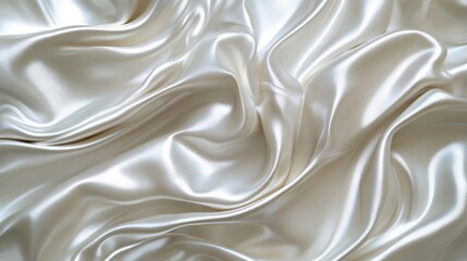 Obraz premium Draped White Satin Fabric with Smooth, Flowing Texture