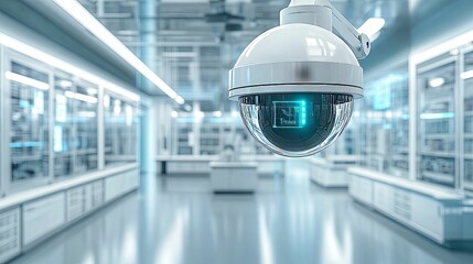 Modern Security Camera in a Clean Laboratory Setting