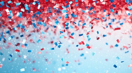 Bright confetti in various colors cascades through the air, creating a joyful atmosphere during a lively event or celebration