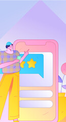 Personnel doing job interview flat vector concept operation hand drawn illustration
