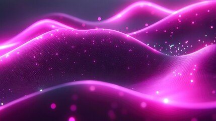 Fototapeta premium Abstract visualization of motion digital networks with glowing dots and lines representing advanced AI and technology communication systems 3D futuristic style.