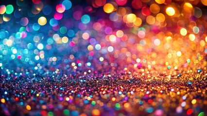 Fototapeta premium Sparkling glitter with colorful bokeh , sparkle, glitter, bokeh, colorful, festive, celebration, shiny, vibrant