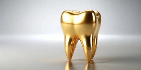 golden tooth with a realistic rendering, dental, dentistry, gold, precious,tooth, oral care, health, medical, clinic