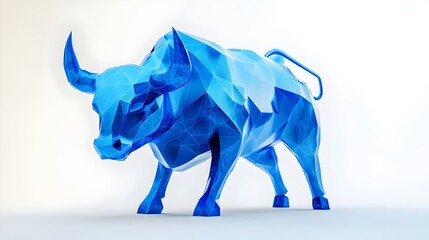 Financial Analyst Trading Stock Market Wall Street Bull. Clean background