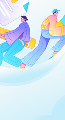 Personnel doing job interview flat vector concept operation hand drawn illustration
