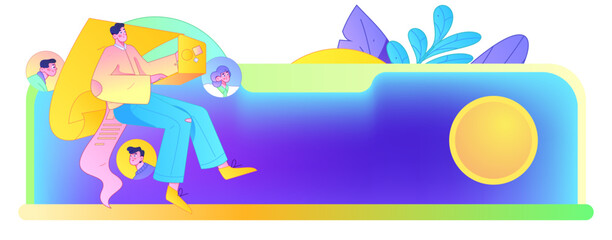 Personnel doing job interview flat vector concept operation hand drawn illustration
