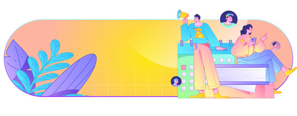 Personnel doing job interview flat vector concept operation hand drawn illustration
