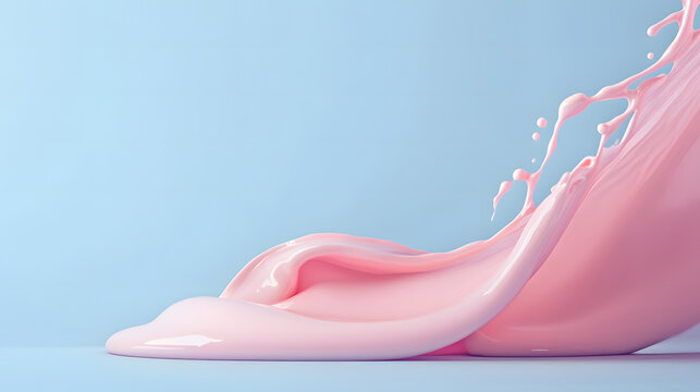 Abstract pastel pink paint on pastel blue background. with a photo studio concept.