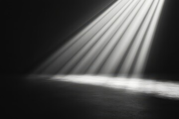 Gentle Light Rays Descending Smoothly in Single Tone Over Dark Background