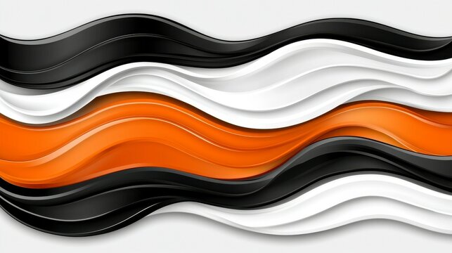 Contemporary abstract graphic wave background in black and white. High-contrast, layered design featuring customizable global colors for versatile creative uses.